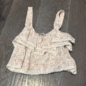 Floral Ruffle Crop Top